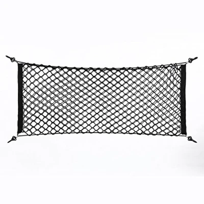 Afbeelding van Broco Verstelbaar elastisch zwaar vrachtnet, autokofferbak opslag NetUniversal Mesh Cargo Net Car Storage 100x40cm nylon plastic zwarte auto opbergtas, voor auto, SUV, vrachtwagen zwart