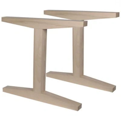 Afbeelding van Wovar Tafelpoot Hout Beuken Ivorm 72 cm Per Set