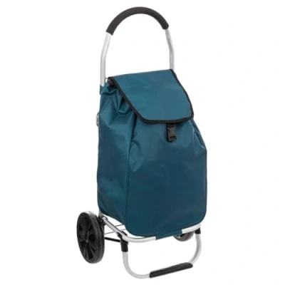 Afbeelding van 5Five Boodschappen trolley tas met wielen 51 liter blauw 44x37x98 cm Het topmodel