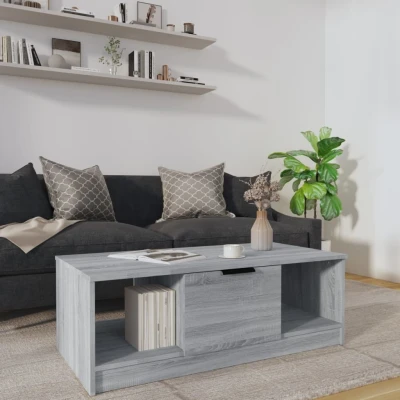 Afbeelding van Salontafel 102x50x36 cm bewerkt hout grijs sonoma eikenkleurig