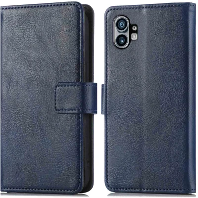 Afbeelding van iMoshion Hoesje Geschikt voor Nothing Phone (1) Met Pasjeshouder Luxe Bookcase Donkerblauw