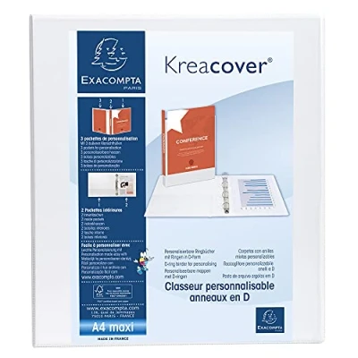 Afbeelding van Exacompta Kreacover Personaliseerbare Ringmap Wit 2 Ringen Van 40 Mm