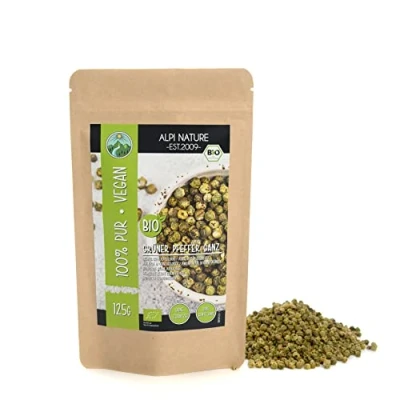 Afbeelding van biologische groene peper (125 g), uit gecontroleerde teelt, in laboratoriumtests 100% zuiver en natuurlijk