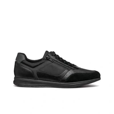 Afbeelding van Geox U Avery Sneakers laag, Heren, Maat: 43, Black Leer/ synthetisch