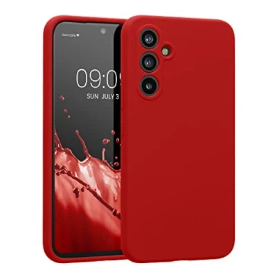 Afbeelding van kwmobile telefoonhoesje geschikt voor Samsung Galaxy A54 5G TPU backcover met siliconen coating Smartphone case in klassiek rood