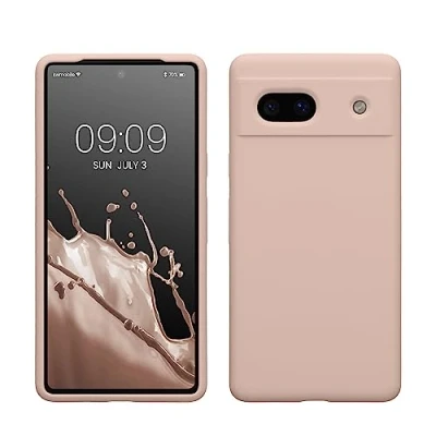 Afbeelding van kwmobile telefoonhoesje geschikt voor Google Pixel 7a Hoesje met siliconen coating Smartphone case in kokosmelk