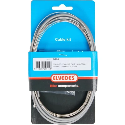 Afbeelding van Versnellingskabelset 3 speed Elvedes Nexus 1700 2250 mm RVS zilver (op kaart)