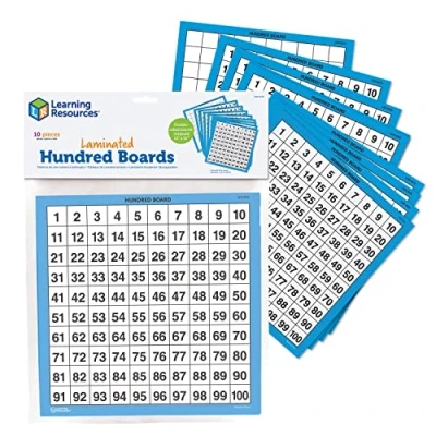Afbeelding van Learning Resources Afwasbare borden van honderd (set 10)