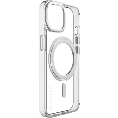 Afbeelding van DECODED 360 Stand Case iPhone 15 Plus 100% Gerecycleerd Plastic Doorzichtig Hoesje Geschikt voor MagSafe Transparant