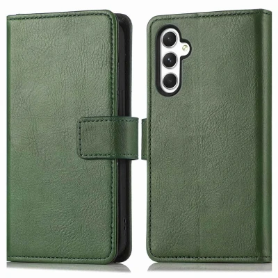 Afbeelding van iMoshion Hoesje Met Pasjeshouder Geschikt voor Samsung Galaxy A25 / A24 Luxe Bookcase Groen