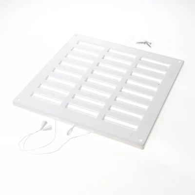 Afbeelding van Weckx Schuifrooster met trekkoord kunststof wit afsluitbaar30 x 30cm 706
