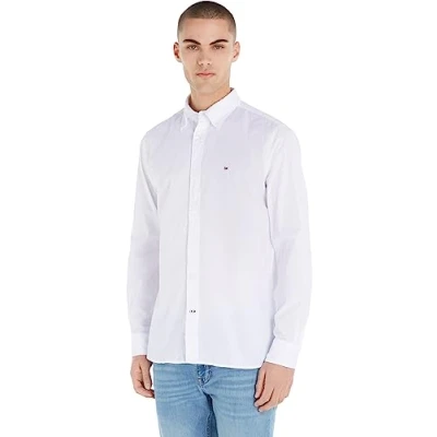 Afbeelding van Tommy Hilfiger Core Flex Poplin Rf Shirt Mw0mw25035 Vrijetijdshemden voor heren, Wit, M