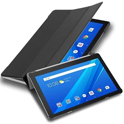 Afbeelding van Cadorabo Tablet Hoesje geschikt voor Lenovo Tab M10 TB X505 in SATIJN ZWART Ultra dun beschermend geval ZONDER automatische Wake Up en Stand functie Book Case Cover Etui