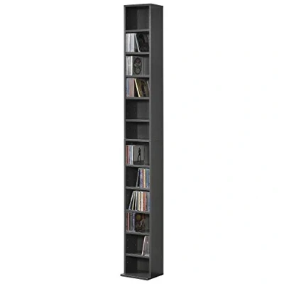 Afbeelding van CD DVD kast vakkenkast met 12 vakken 175x20x20 donkergrijs