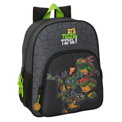 Afbeelding van Safta TORTUGAS NINJA Schoolrugzak voor kinderen, aanpasbaar aan de trolley, ideaal schoolgaande comfortabel en veelzijdig, kwaliteit sterkte, 32 x 12 38 cm, kleur, Grijs/Zwart,