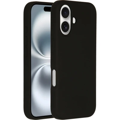 Afbeelding van Accezz Hoesje Geschikt voor iPhone 16 Siliconen Liquid Silicone Backcover MagSafe Zwart