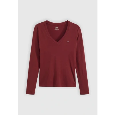 Afbeelding van Levi&#039;s Essential Longsleeve, Dames, Maat: XS, Dark red