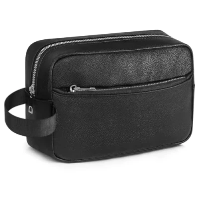 Afbeelding van MOCOCITO toilettas, uniseks, leer, reisaccessoires, 24 x 14 7 cm, zwart.