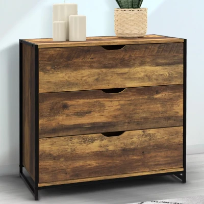 Image de Commode 3 tiroirs HAWKINS 80 cm design industriel