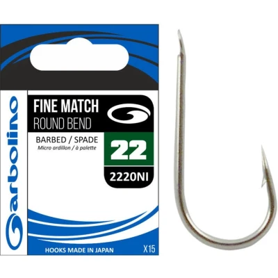 Afbeelding van Garbolino Fine Match Round Bend Spade Barbed (15 pcs) Maat : 20