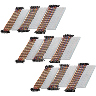 Afbeelding van AZDelivery 3 x Breadboard 3x Jumper Draad m2m/f2m/f2f Set van MB102 compatibel met Arduino Inclusief E Book!