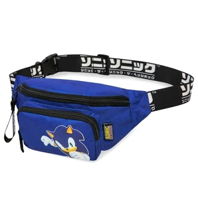 Afbeelding van SONIC THE HEDGEHOG Modieuze heuptas voor jongens met verstelbare riem cadeaus gamers, Blauw, één maat, modern, Modern