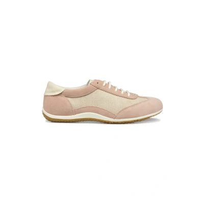 Afbeelding van Geox Sneakers laag, Dames, Maat: 37, Light taupe beige Leer en textiel