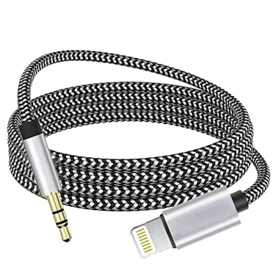 Afbeelding van Wahbite 3,5 mm Lightning audiokabel, compatibel met iPhone 13/11/XR/XS/8/7/6 Plus/SE 2, iPad