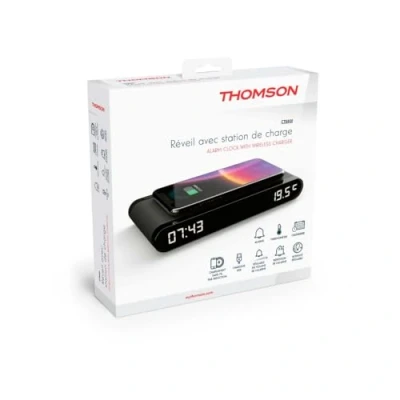 Afbeelding van THOMSON Wekker met draadloos laadstation + temperatuurweergave USB opladen CT550I