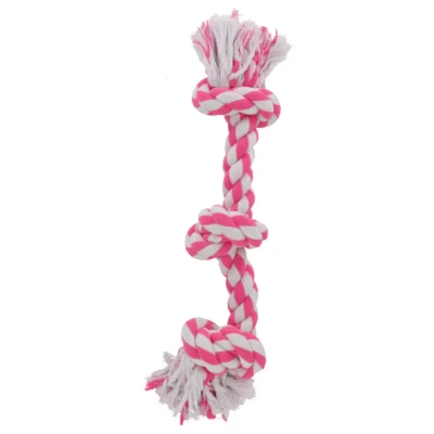 Afbeelding van Adori Flostouw Xl Wit&amp;Roze Hondenspeelgoed 60 cm