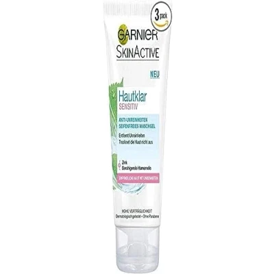 Afbeelding van Garnier Hautklar Sensitiv Onzuiverheden reinigingsgel zonder zeep, zachte reiniging voor zink en toverhazelaar, per stuk verpakt (1 x 150 ml)