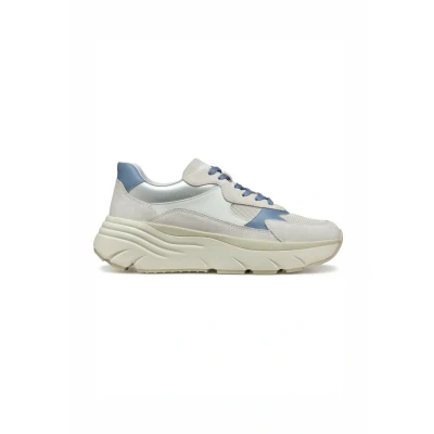 Afbeelding van Geox Sneakers laag, Dames, Maat: 40, Light blue off white Leer/ synthetisch
