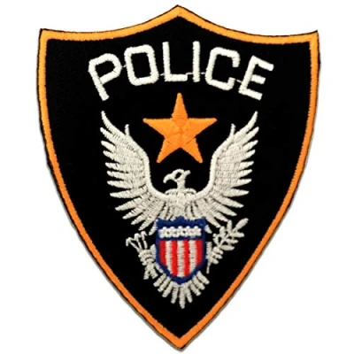 Afbeelding van Politie logo patch om op te strijken, grootte: 7 x 8,8 cm