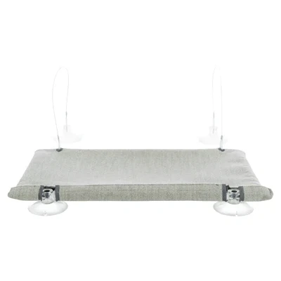 Afbeelding van Trixie Kattenmand Hangmat Raam Velours Grijs 50X30 CM