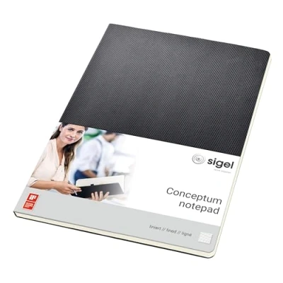 Afbeelding van Sigel Si Co801 Schrijfblok Conceptum Softcover A4 Zwart Gelinieerd