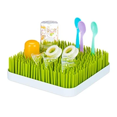 Afbeelding van Relaxdays afdruiprek gras droogrek voor babyflessen flessenrek flessendroogrek