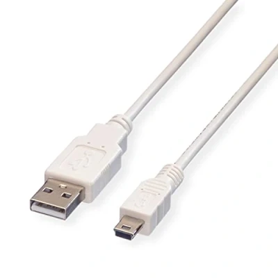 Afbeelding van VALUE USB 2.0 Kabel , Typ A 5 Pin Mini wit, 0,8 m