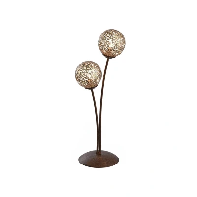 Afbeelding van Paul Neuhaus kreta Art Deco Tafellamp 2 lichts H 530 mm Roestbruin Woonkamer Slaapkamer Keuken