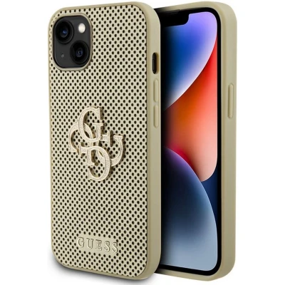 Afbeelding van Guess Perforated 4G Back Case Geschikt voor Apple iPhone 15 (6.1&quot;) Goud