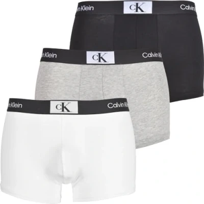 Image de Calvin Klein CK One Lot de 3 boxers pour homme, Multicolore (noir, blanc, gris chiné), XS