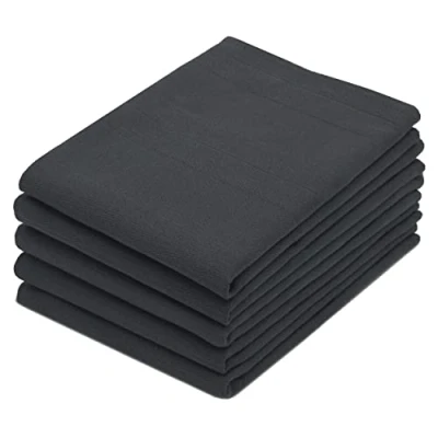 Afbeelding van ZOLLNER Set van 5 theedoeken, katoen, 50 x 70 cm, absorberend en duurzaam, wasbaar tot 60 graden, grafiet, gastronomische kwaliteit, Oeko Tex® gecertificeerd