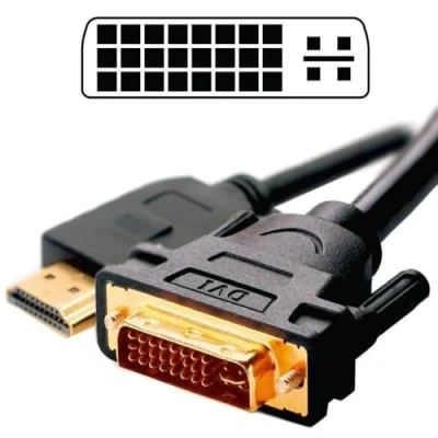 Afbeelding van KALEA INFORMATIQUE DVI Male (DVI I Dual Link 24+5) naar HDMI kabel (19 punten). Kabellengte 1,8 m