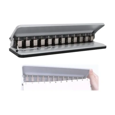 Afbeelding van perforator met 12 gaten, verstelbare paddenstoelperforator, capaciteit van 6 vellen, voor A4/B5/A5/A7