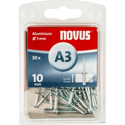 Afbeelding van Novus blindklinknagel 3x10mm Type A3 aluminium/staal (Per 30 stuks)