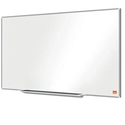 Afbeelding van Nobo White Magnetic Widescreen staal Nano Clean met markeerhouder, 710 x 400 mm, fijne randen, InvisaMount bevestigingssysteem, professionele druk, wit, 1915253