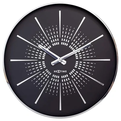 Afbeelding van Nextime Ne 3287Zw Stille Wandklok 40Cm Zwart Metaal &quot;Excentric&quot;