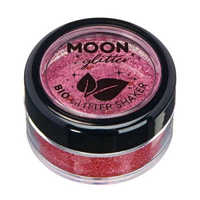 Afbeelding van Moon glitter biologisch afbreekbare shakers 100% cosmetische biologische voor gezicht, lichaam, nagels, haar en lippen 5 g roze