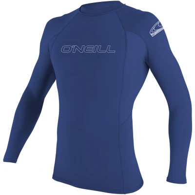 Afbeelding van O&#039;Neill Basic Skins L/S Crew Heren Surfshirt Maat S Mannen blauw