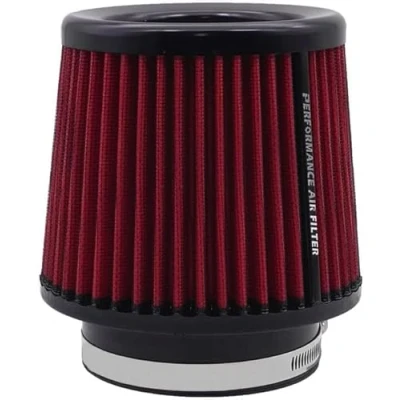 Afbeelding van universeel autoluchtfilter, vervangingsluchtfilter voor 76 mm, 89 101 inlaatset, high performance koudluchtfilter, wasbaar en herbruikbaar (rood)