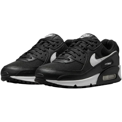 Afbeelding van Nike Sportswear W AIR MAX 90 Sneakers laag, Dames, Maat: 39, Black/white Imitatieleer/ textiel
